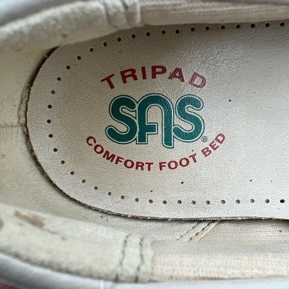 SAS Leather Loafers Womens 9 Beige Cream Slip On Tripad Comfort Shoe Made in USA - Picture 6 of 8